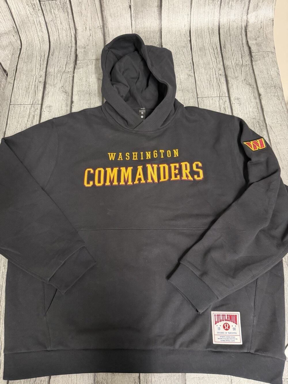 NWT Men's lululemon Black Washington Commanders Steady State Pullover Hoodie XXL
